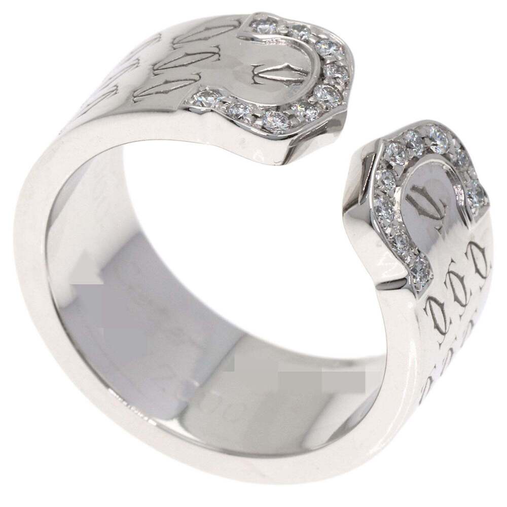 CARTIER Authentic 18k Silver Diamond Ring #49